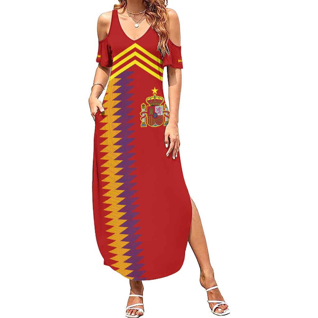 Custom Spain Football 2024 Road To The Champion Summer Maxi Dress Vamos a Espana - Wonder Print Shop