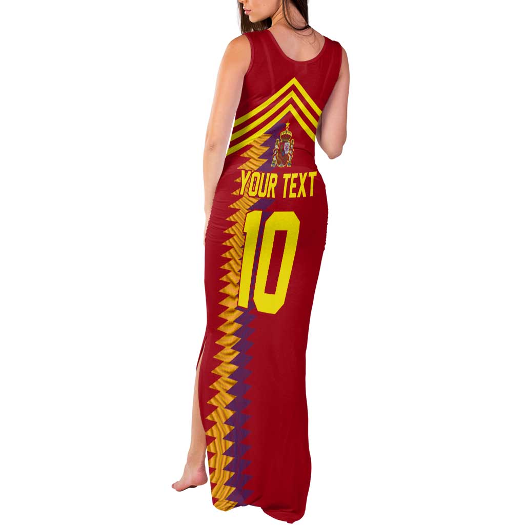 Custom Spain Football 2024 Road To The Champion Tank Maxi Dress Vamos a Espana - Wonder Print Shop