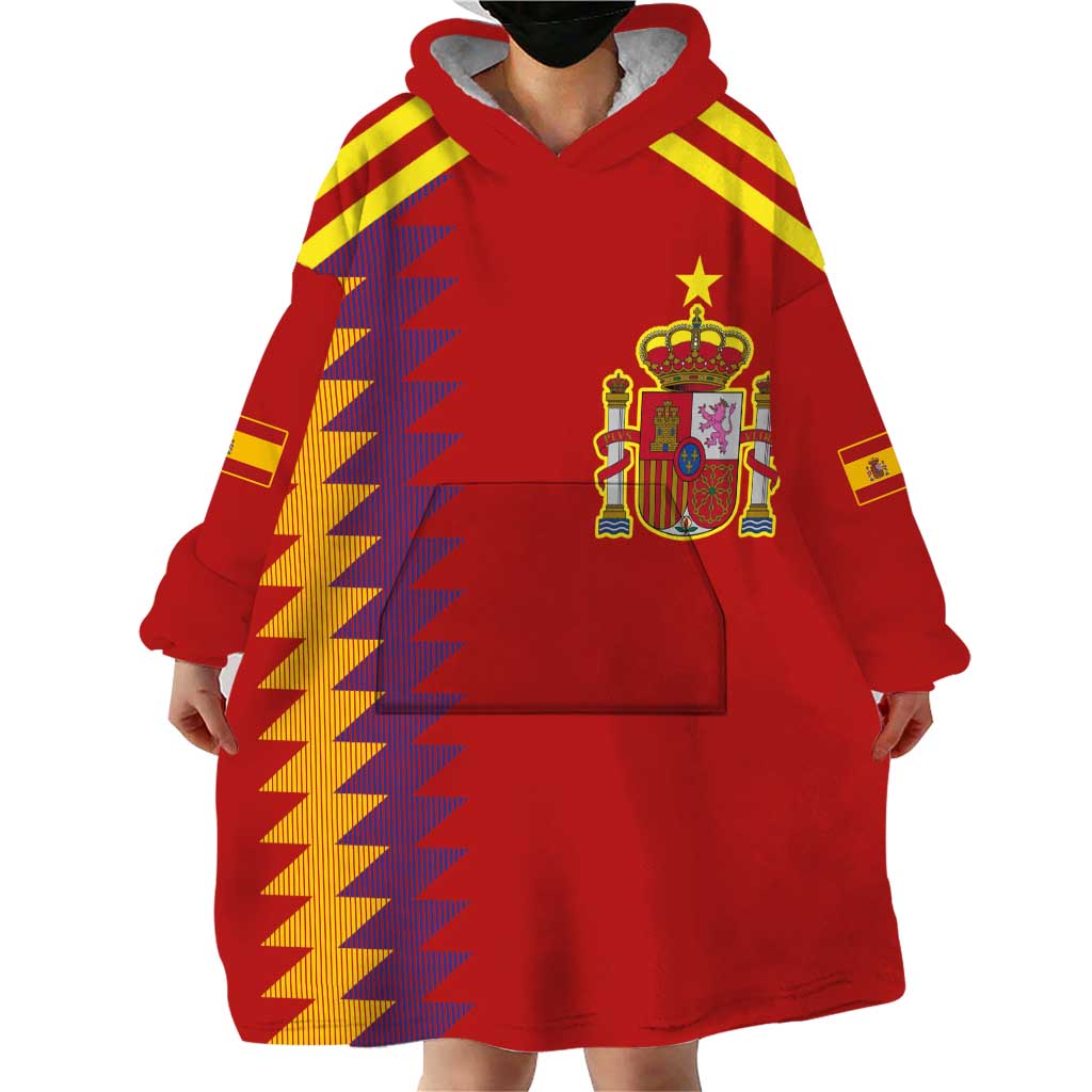 Custom Spain Football 2024 Road To The Champion Wearable Blanket Hoodie Vamos a Espana - Wonder Print Shop