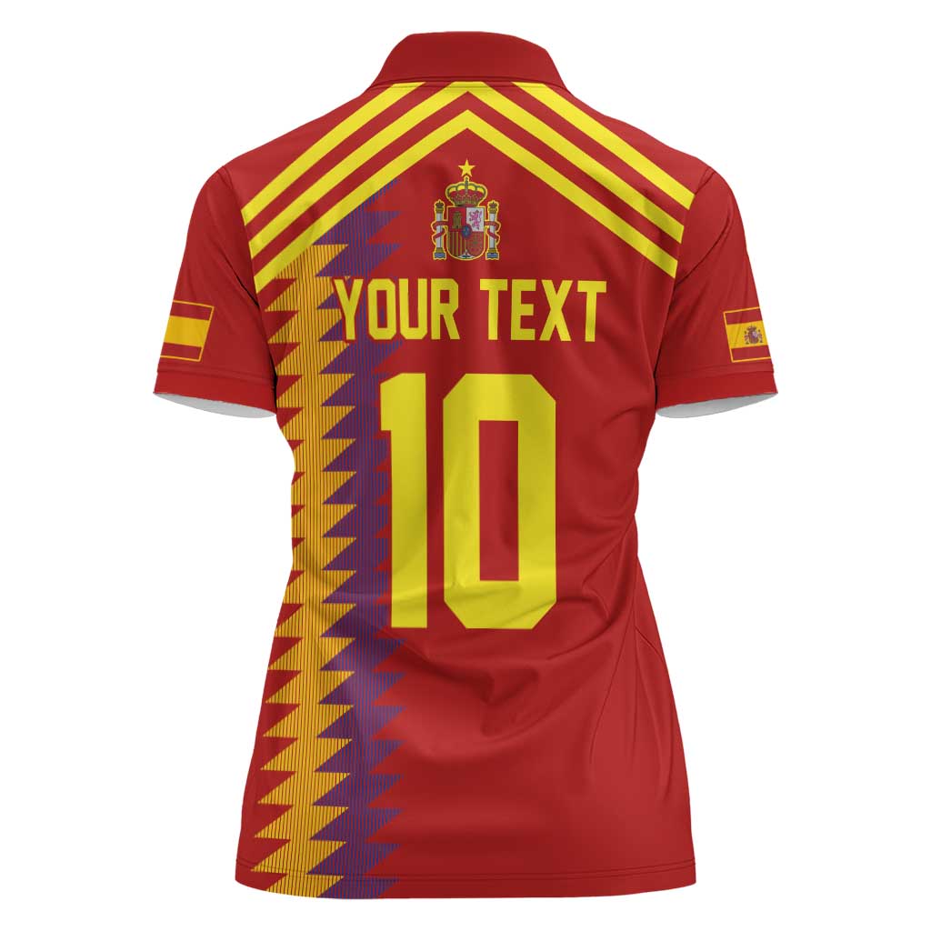 Custom Spain Football 2024 Road To The Champion Women Polo Shirt Vamos a Espana - Wonder Print Shop