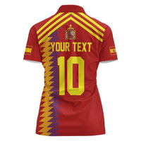 Custom Spain Football 2024 Road To The Champion Women Polo Shirt Vamos a Espana - Wonder Print Shop