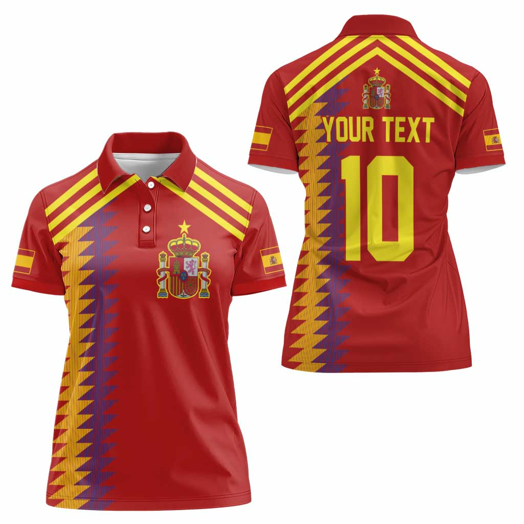 Custom Spain Football 2024 Road To The Champion Women Polo Shirt Vamos a Espana - Wonder Print Shop