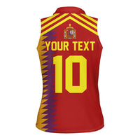 Custom Spain Football 2024 Road To The Champion Women Sleeveless Polo Shirt Vamos a Espana - Wonder Print Shop