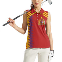 Custom Spain Football 2024 Road To The Champion Women Sleeveless Polo Shirt Vamos a Espana - Wonder Print Shop