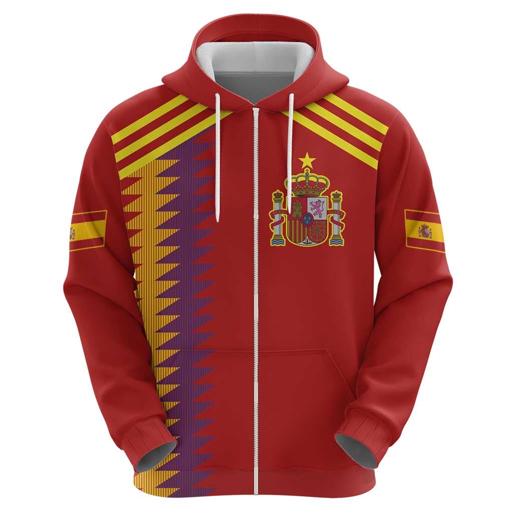 Custom Spain Football 2024 Road To The Champion Zip Hoodie Vamos a Espana - Wonder Print Shop