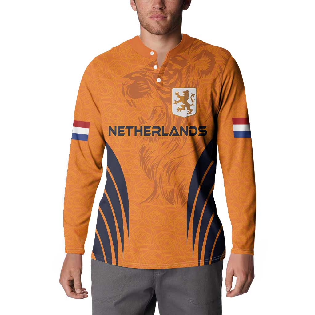 Custom Netherlands Football 2024 Road To The Champion Button Sweatshirt - Wonder Print Shop