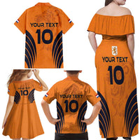 Custom Netherlands Football 2024 Road To The Champion Family Matching Off Shoulder Maxi Dress and Hawaiian Shirt - Wonder Print Shop
