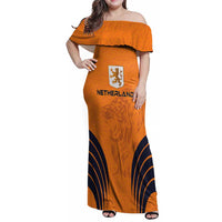 Custom Netherlands Football 2024 Road To The Champion Family Matching Off Shoulder Maxi Dress and Hawaiian Shirt - Wonder Print Shop