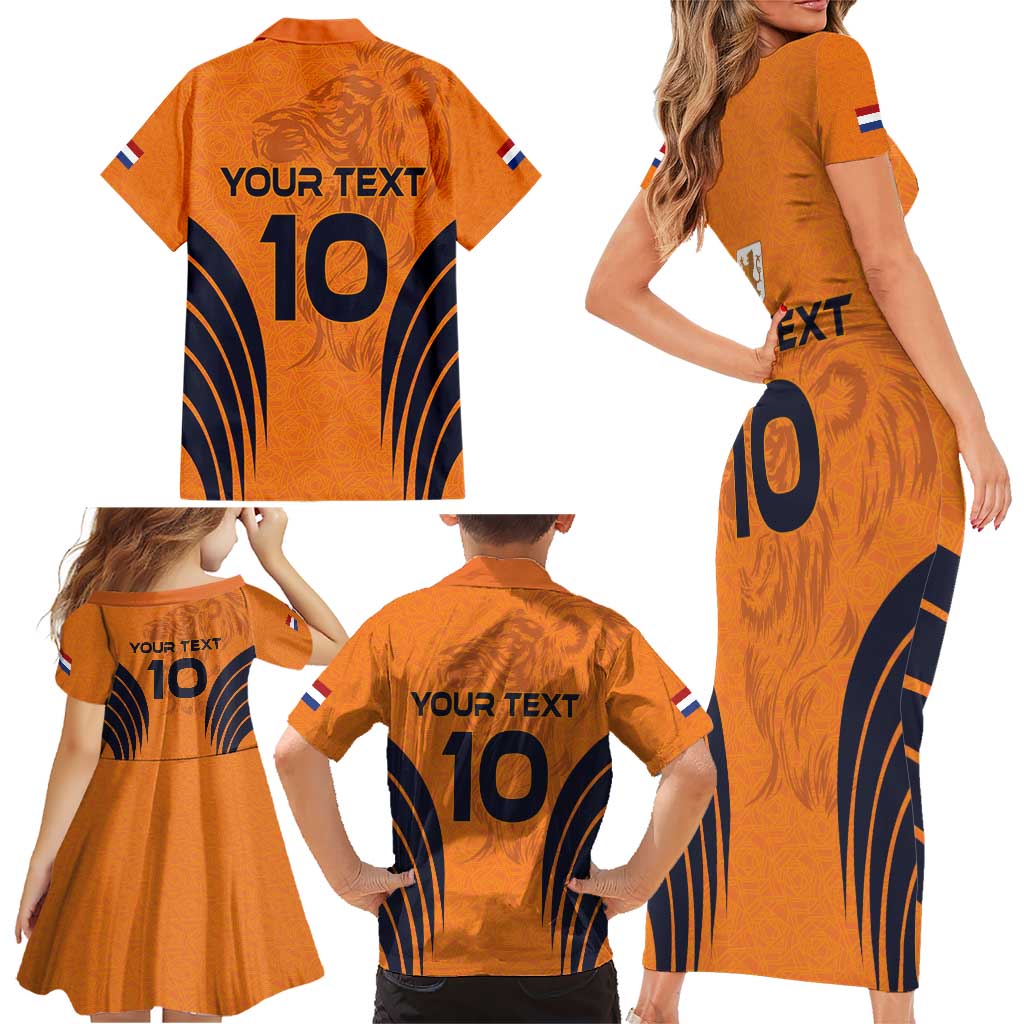Custom Netherlands Football 2024 Road To The Champion Family Matching Short Sleeve Bodycon Dress and Hawaiian Shirt - Wonder Print Shop