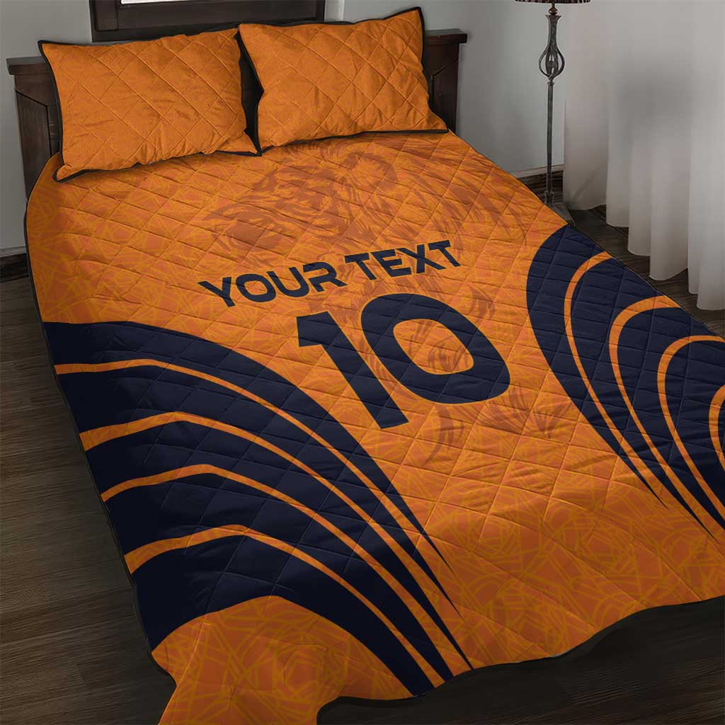 Custom Netherlands Football 2024 Road To The Champion Quilt Bed Set - Wonder Print Shop