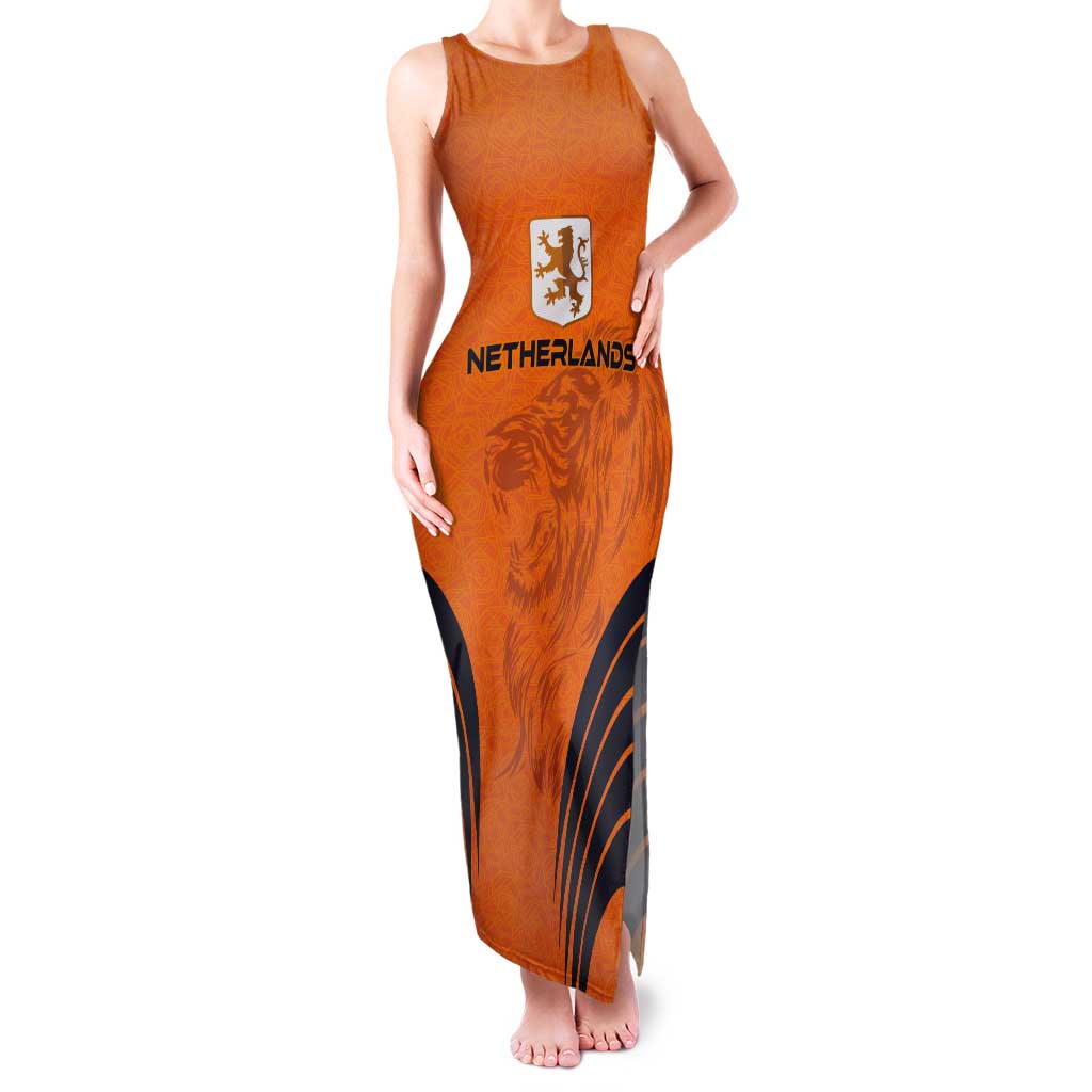 Custom Netherlands Football 2024 Road To The Champion Tank Maxi Dress - Wonder Print Shop