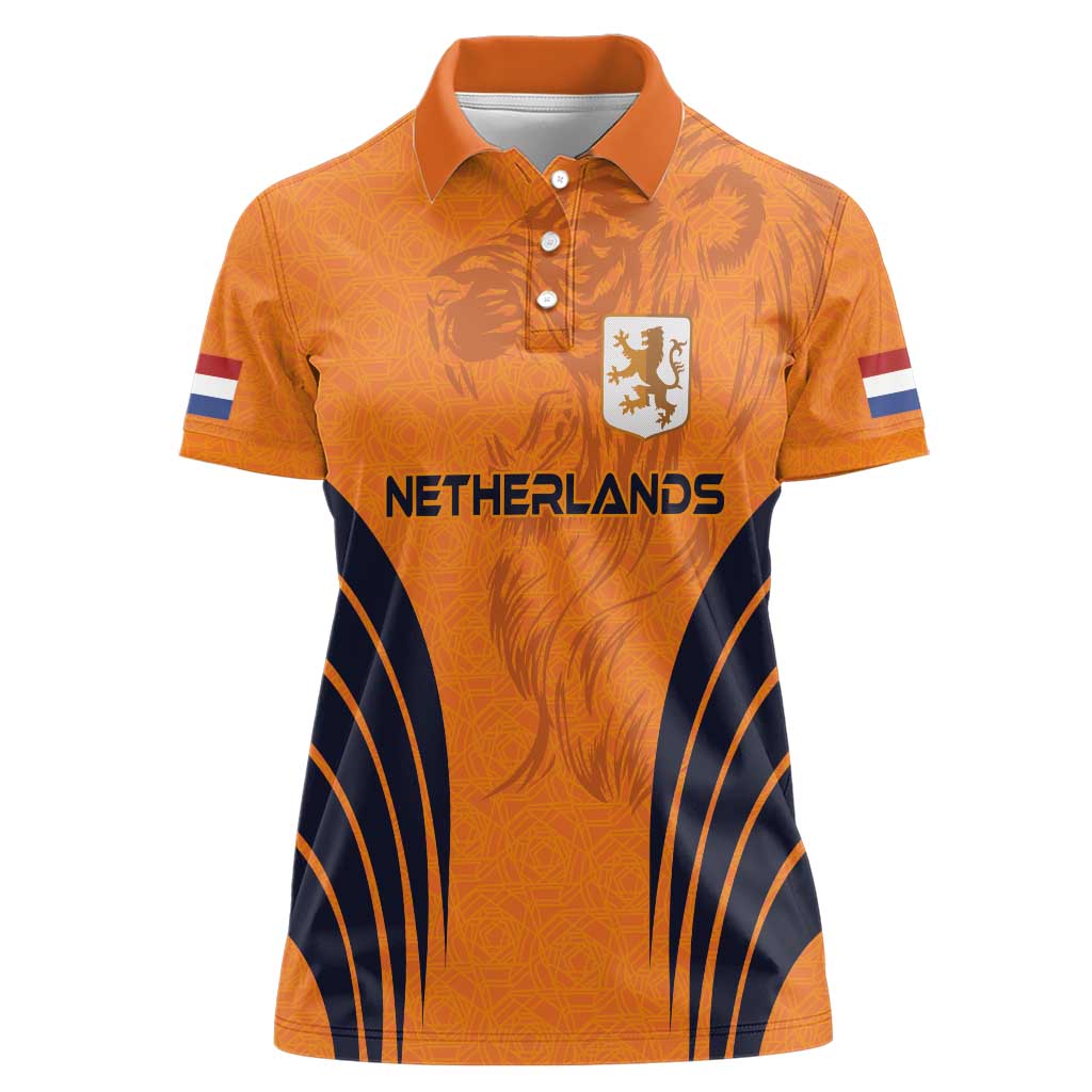 Custom Netherlands Football 2024 Road To The Champion Women Polo Shirt - Wonder Print Shop