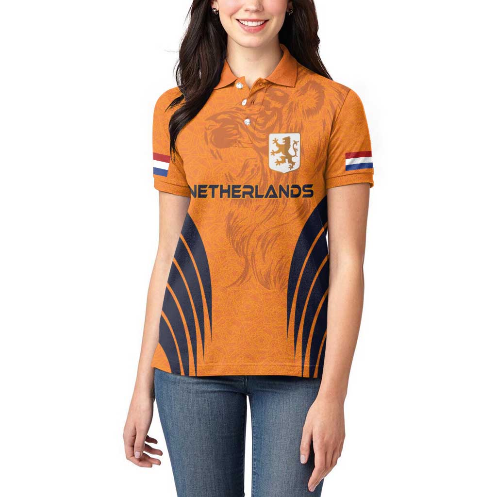 Custom Netherlands Football 2024 Road To The Champion Women Polo Shirt - Wonder Print Shop