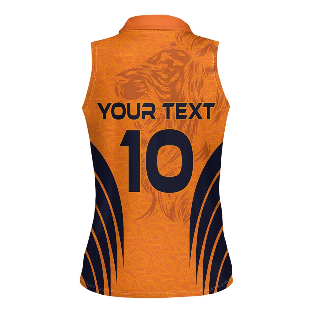 Custom Netherlands Football 2024 Road To The Champion Women Sleeveless Polo Shirt - Wonder Print Shop