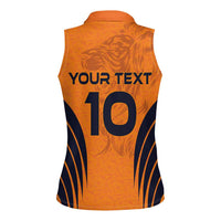 Custom Netherlands Football 2024 Road To The Champion Women Sleeveless Polo Shirt - Wonder Print Shop