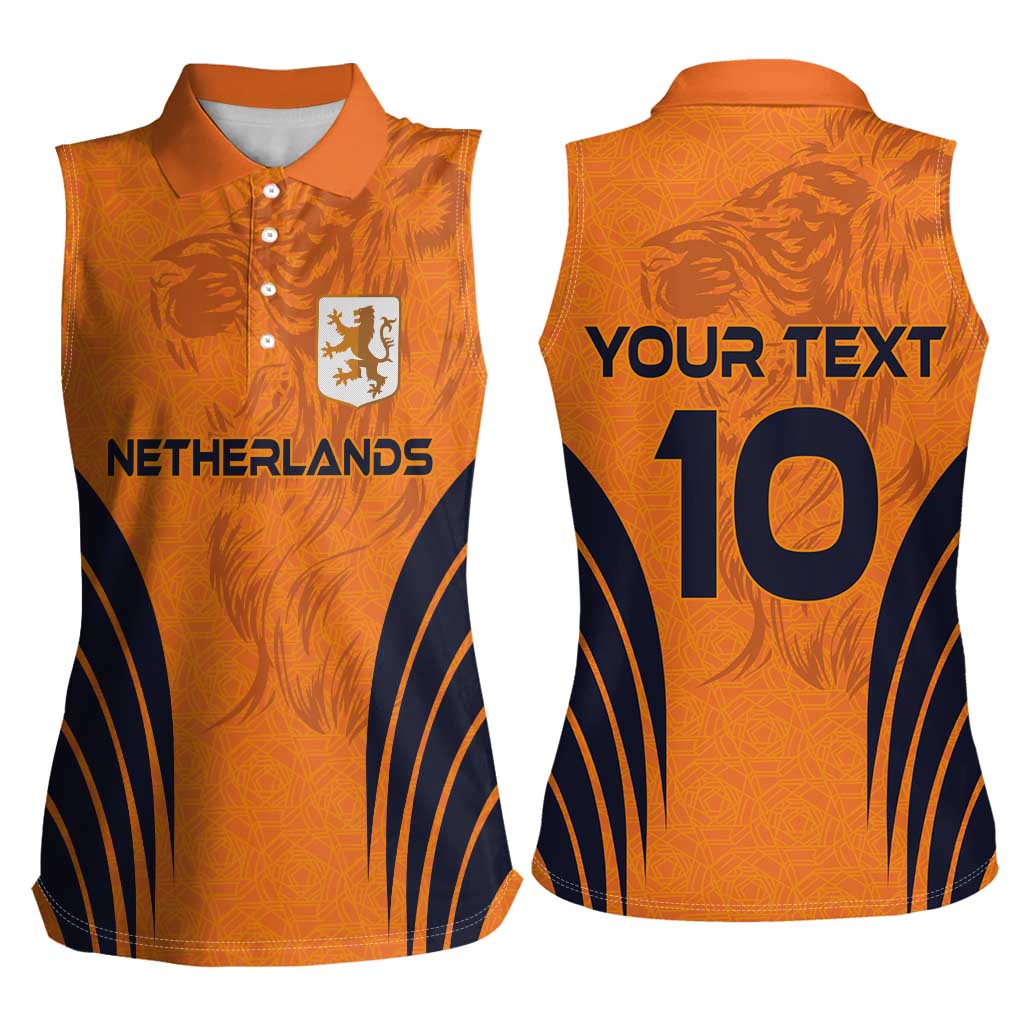 Custom Netherlands Football 2024 Road To The Champion Women Sleeveless Polo Shirt - Wonder Print Shop