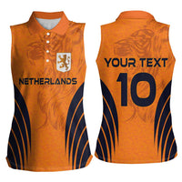 Custom Netherlands Football 2024 Road To The Champion Women Sleeveless Polo Shirt - Wonder Print Shop