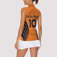 Custom Netherlands Football 2024 Road To The Champion Women Sleeveless Polo Shirt - Wonder Print Shop