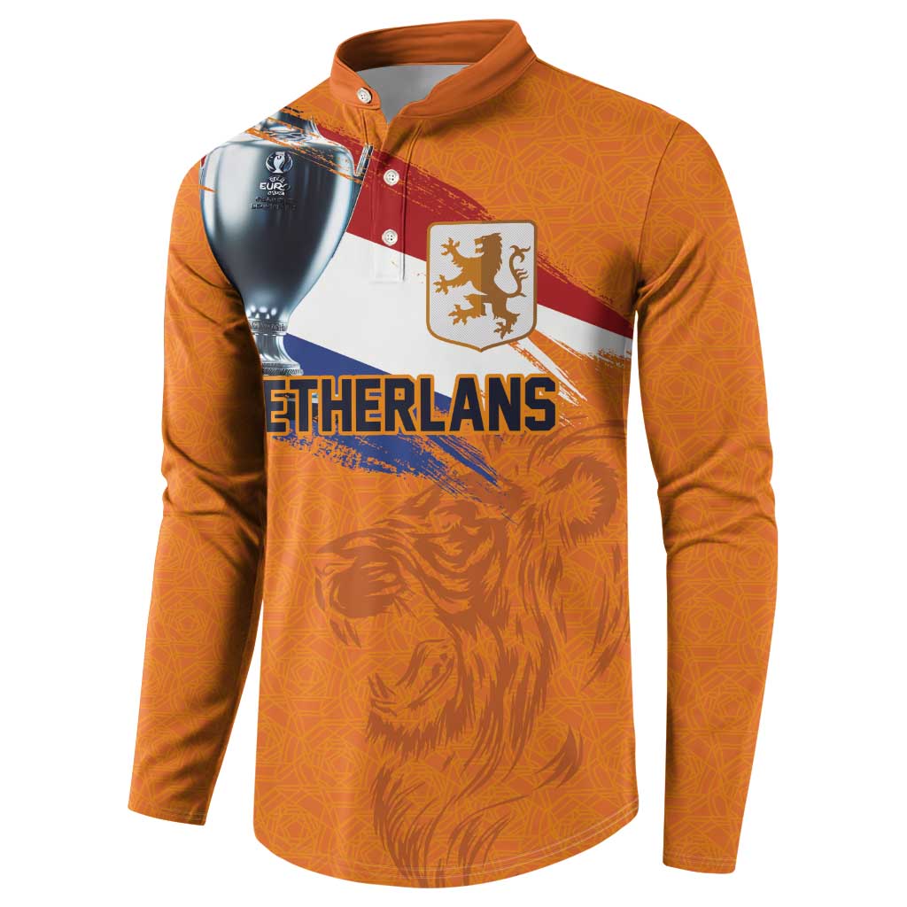Custom Netherlands Football 2024 Road To The Champion Button Sweatshirt Oranje Holland Clockwork Orange The Flying Home Color - Wonder Print Shop