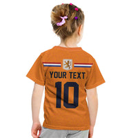 Custom Netherlands Football 2024 Road To The Champion Kid T Shirt Oranje Holland Clockwork Orange The Flying Home Color - Wonder Print Shop