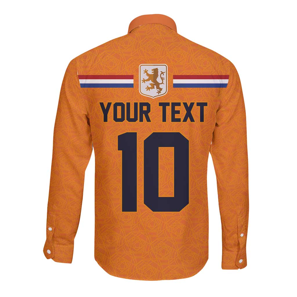 Custom Netherlands Football 2024 Road To The Champion Long Sleeve Button Shirt Oranje Holland Clockwork Orange The Flying Home Color - Wonder Print Shop