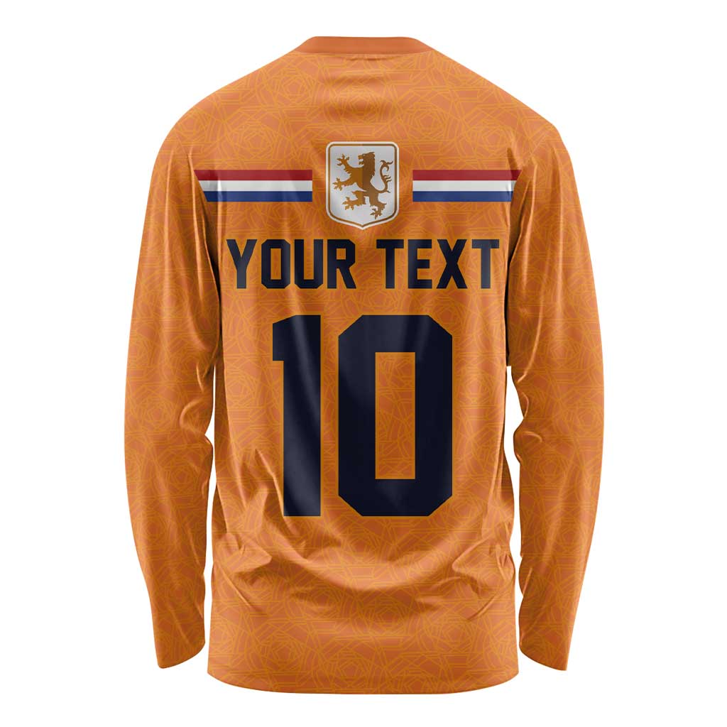 Custom Netherlands Football 2024 Road To The Champion Long Sleeve Shirt Oranje Holland Clockwork Orange The Flying Home Color - Wonder Print Shop