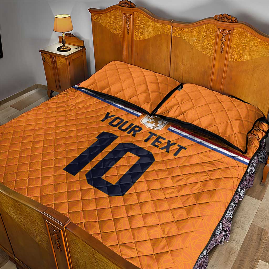 Custom Netherlands Football 2024 Road To The Champion Quilt Bed Set Oranje Holland Clockwork Orange The Flying Home Color - Wonder Print Shop