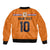 Custom Netherlands Football 2024 Road To The Champion Sleeve Zip Bomber Jacket Oranje Holland Clockwork Orange The Flying Home Color - Wonder Print Shop