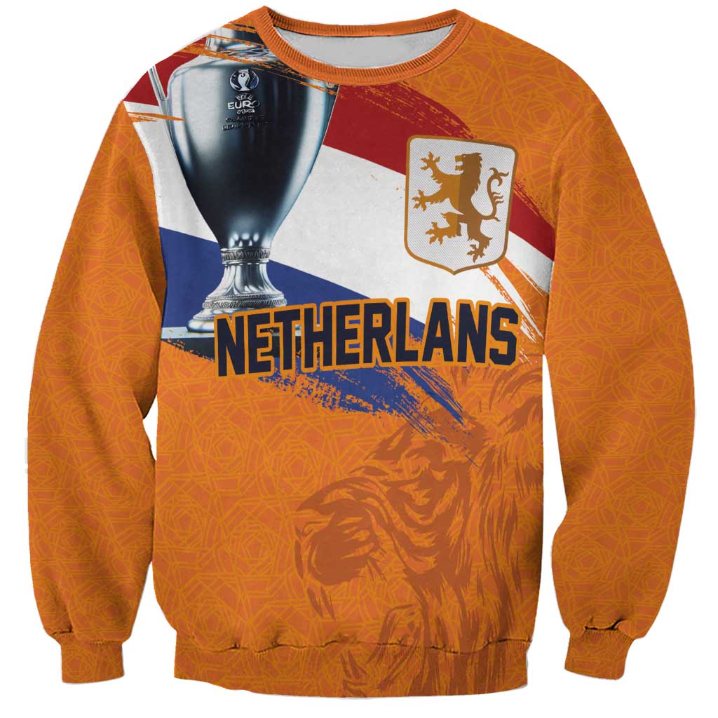 Custom Netherlands Football 2024 Road To The Champion Sweatshirt Oranje Holland Clockwork Orange The Flying Home Color - Wonder Print Shop