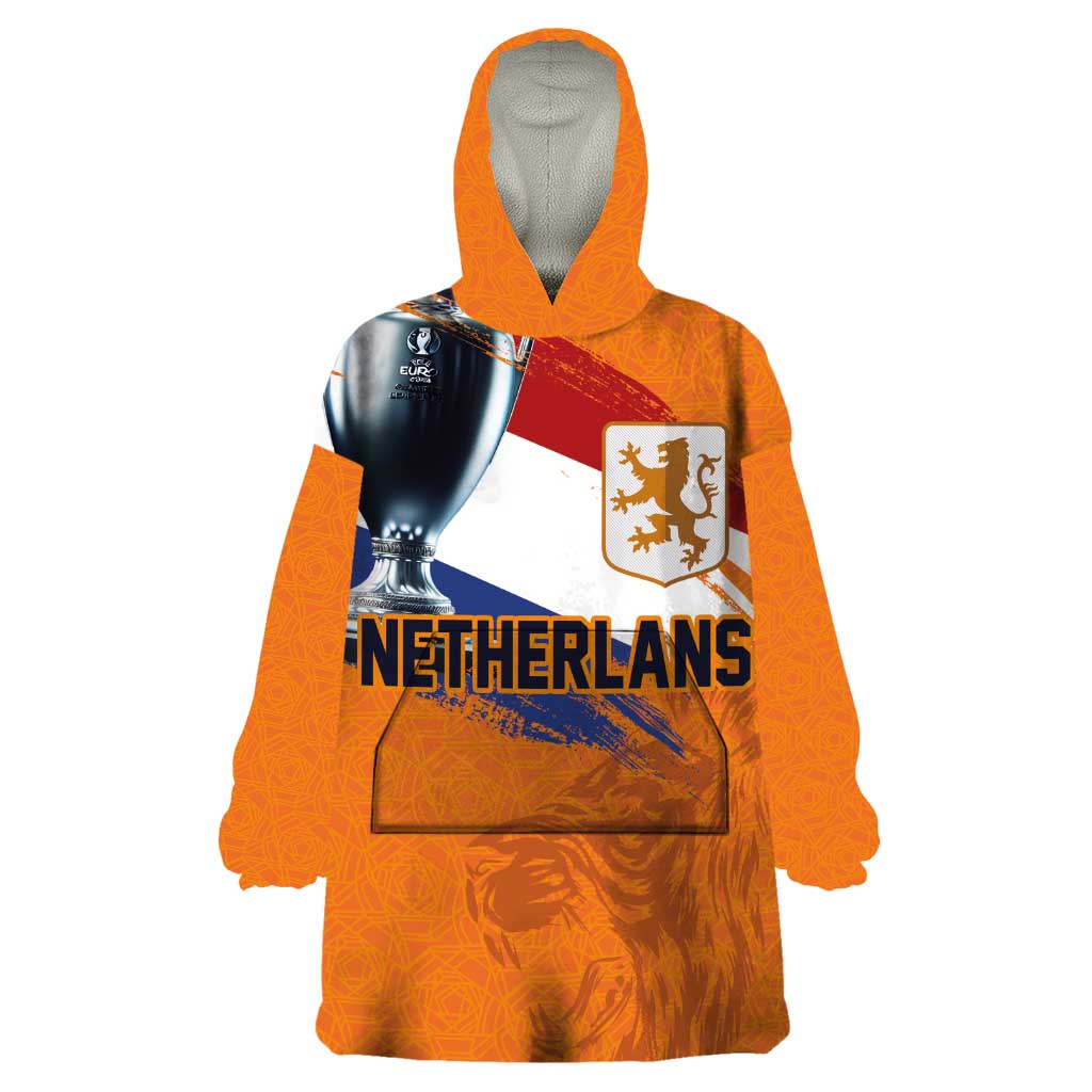 Custom Netherlands Football 2024 Road To The Champion Wearable Blanket Hoodie Oranje Holland Clockwork Orange The Flying Home Color - Wonder Print Shop