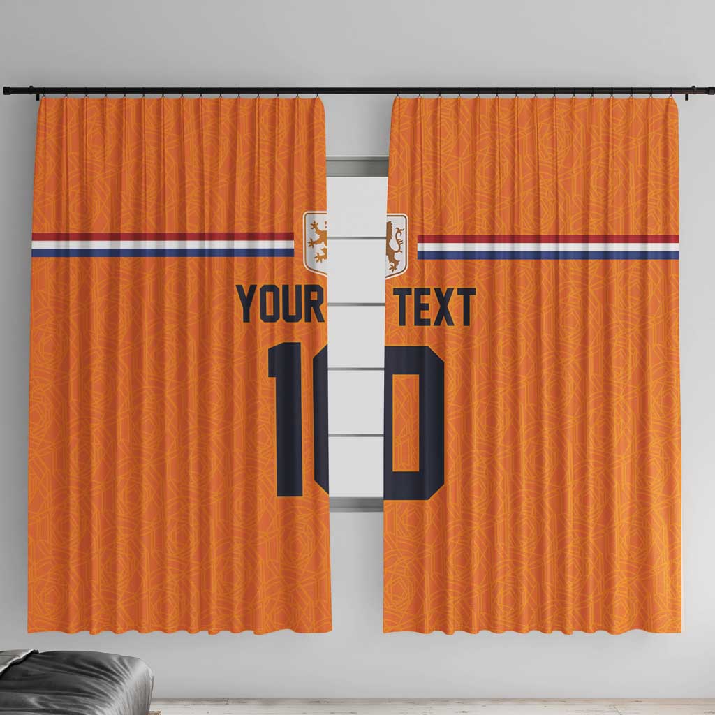 Custom Netherlands Football 2024 Road To The Champion Window Curtain Oranje Holland Clockwork Orange The Flying Home Color - Wonder Print Shop