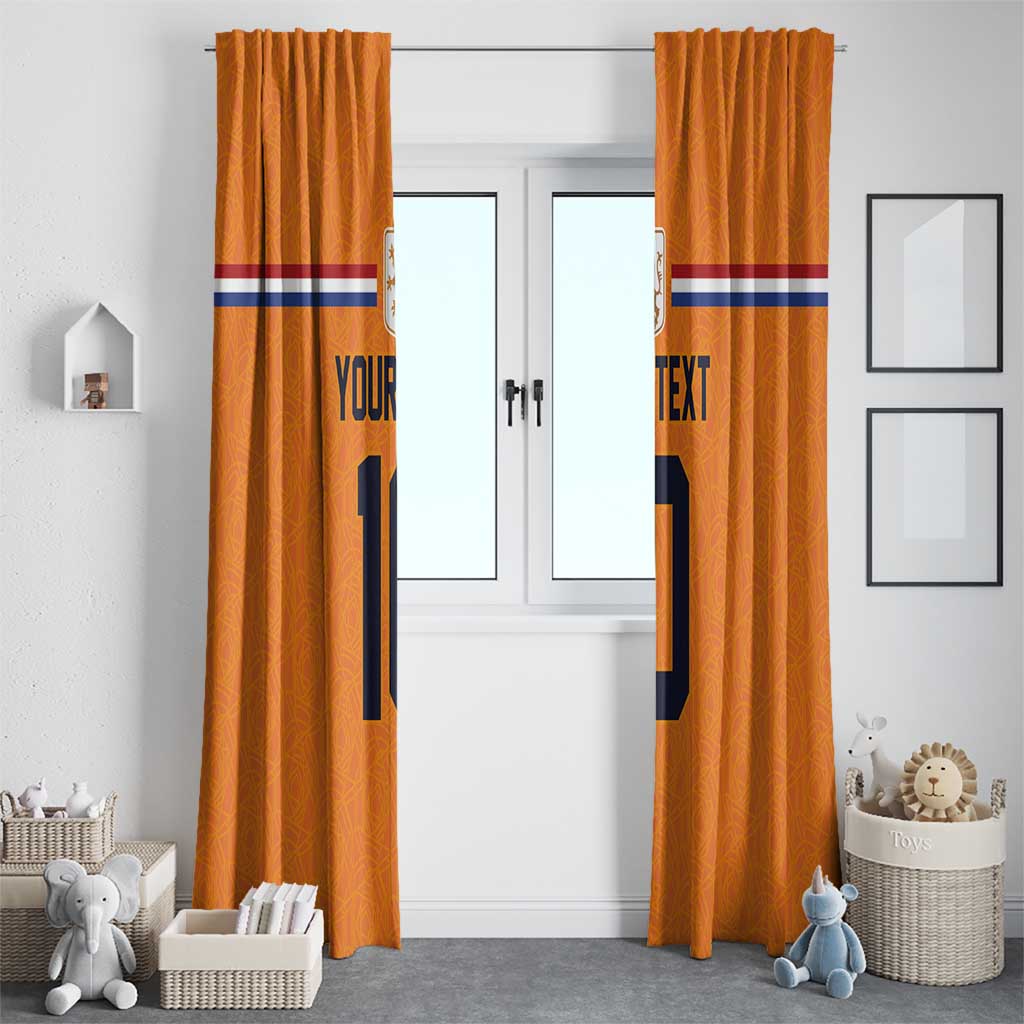 Custom Netherlands Football 2024 Road To The Champion Window Curtain Oranje Holland Clockwork Orange The Flying Home Color - Wonder Print Shop