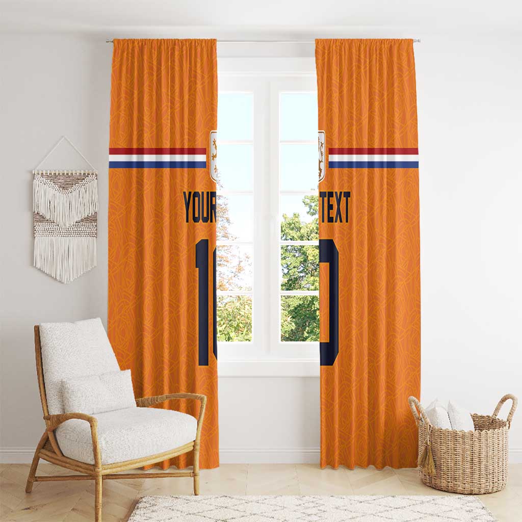 Custom Netherlands Football 2024 Road To The Champion Window Curtain Oranje Holland Clockwork Orange The Flying Home Color - Wonder Print Shop