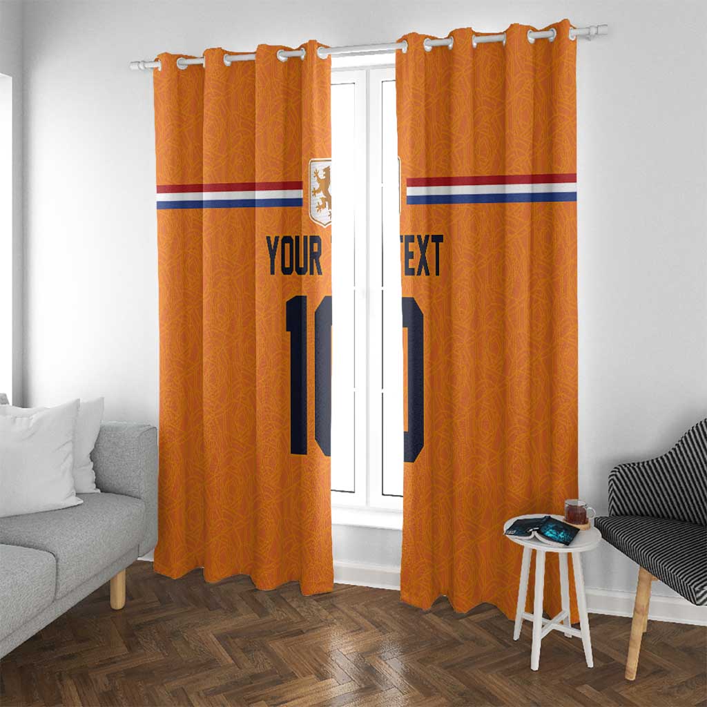 Custom Netherlands Football 2024 Road To The Champion Window Curtain Oranje Holland Clockwork Orange The Flying Home Color - Wonder Print Shop