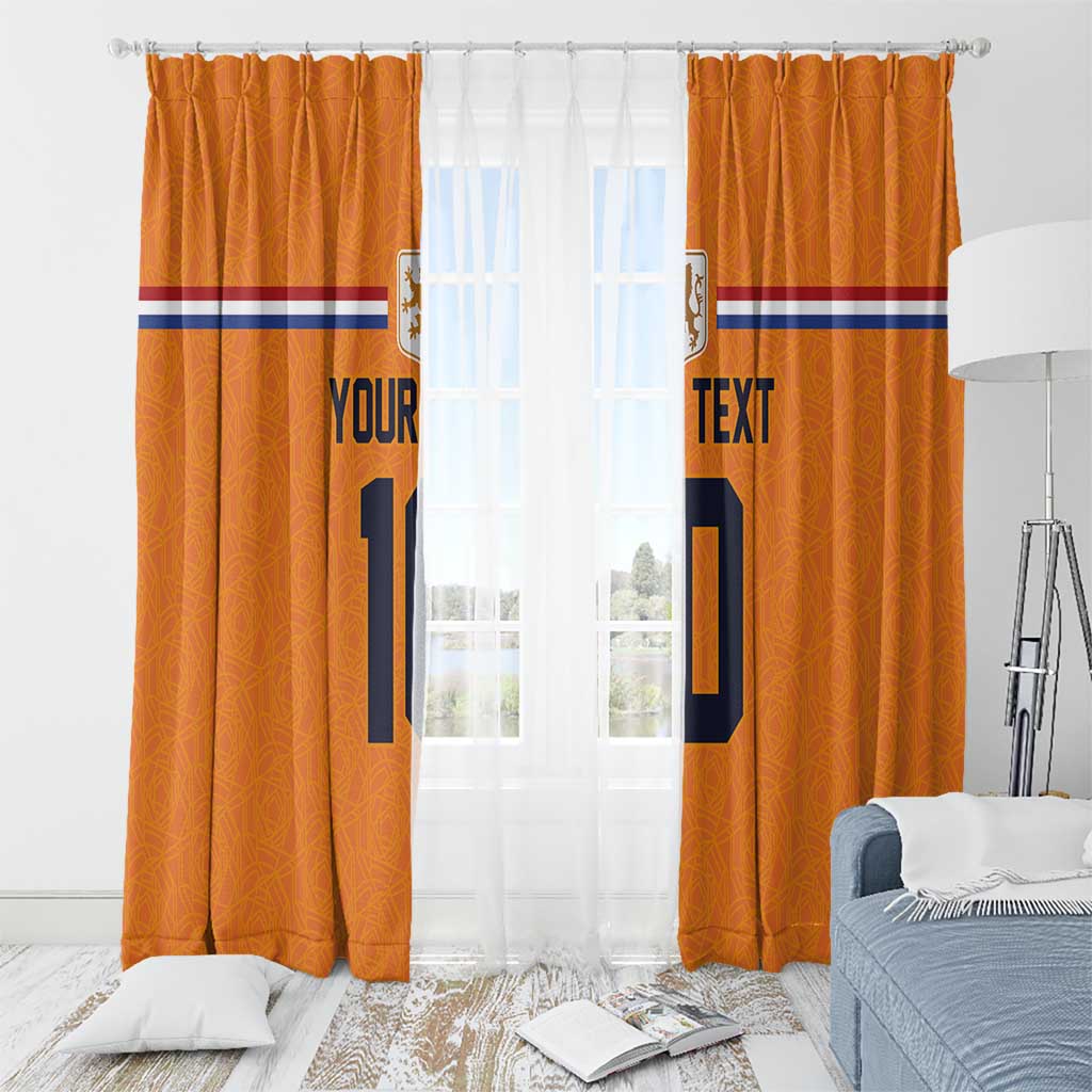 Custom Netherlands Football 2024 Road To The Champion Window Curtain Oranje Holland Clockwork Orange The Flying Home Color - Wonder Print Shop