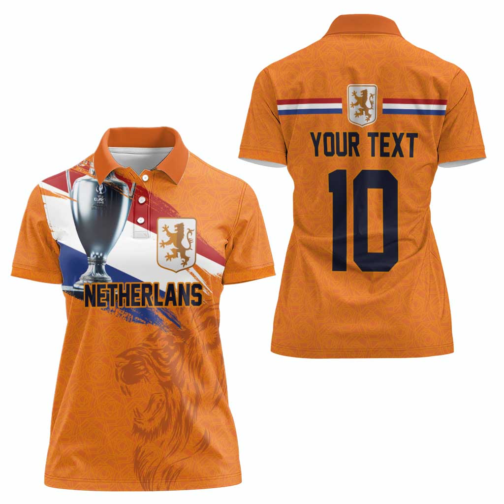 Custom Netherlands Football 2024 Road To The Champion Women Polo Shirt Oranje Holland Clockwork Orange The Flying Home Color - Wonder Print Shop