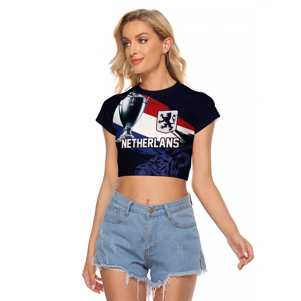 Custom Netherlands Football 2024 Road To The Champion Raglan Cropped T Shirt Oranje Holland Clockwork Orange The Flying Away Color - Wonder Print Shop