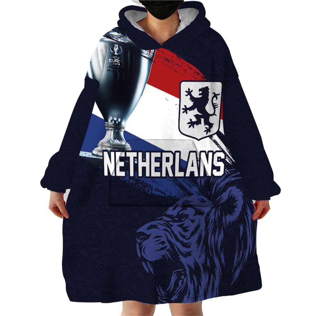 Custom Netherlands Football 2024 Road To The Champion Wearable Blanket Hoodie Oranje Holland Clockwork Orange The Flying Away Color - Wonder Print Shop