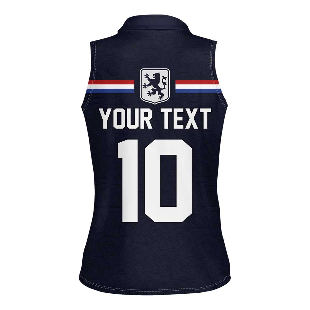 Custom Netherlands Football 2024 Road To The Champion Women Sleeveless Polo Shirt Oranje Holland Clockwork Orange The Flying Away Color - Wonder Print Shop