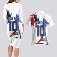 Custom Le Blues Football 2024 Road To The Champion Couples Matching Long Sleeve Bodycon Dress and Hawaiian Shirt - Wonder Print Shop