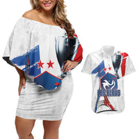 Custom Le Blues Football 2024 Road To The Champion Couples Matching Off Shoulder Short Dress and Hawaiian Shirt - Wonder Print Shop