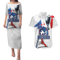 Custom Le Blues Football 2024 Road To The Champion Couples Matching Puletasi and Hawaiian Shirt - Wonder Print Shop