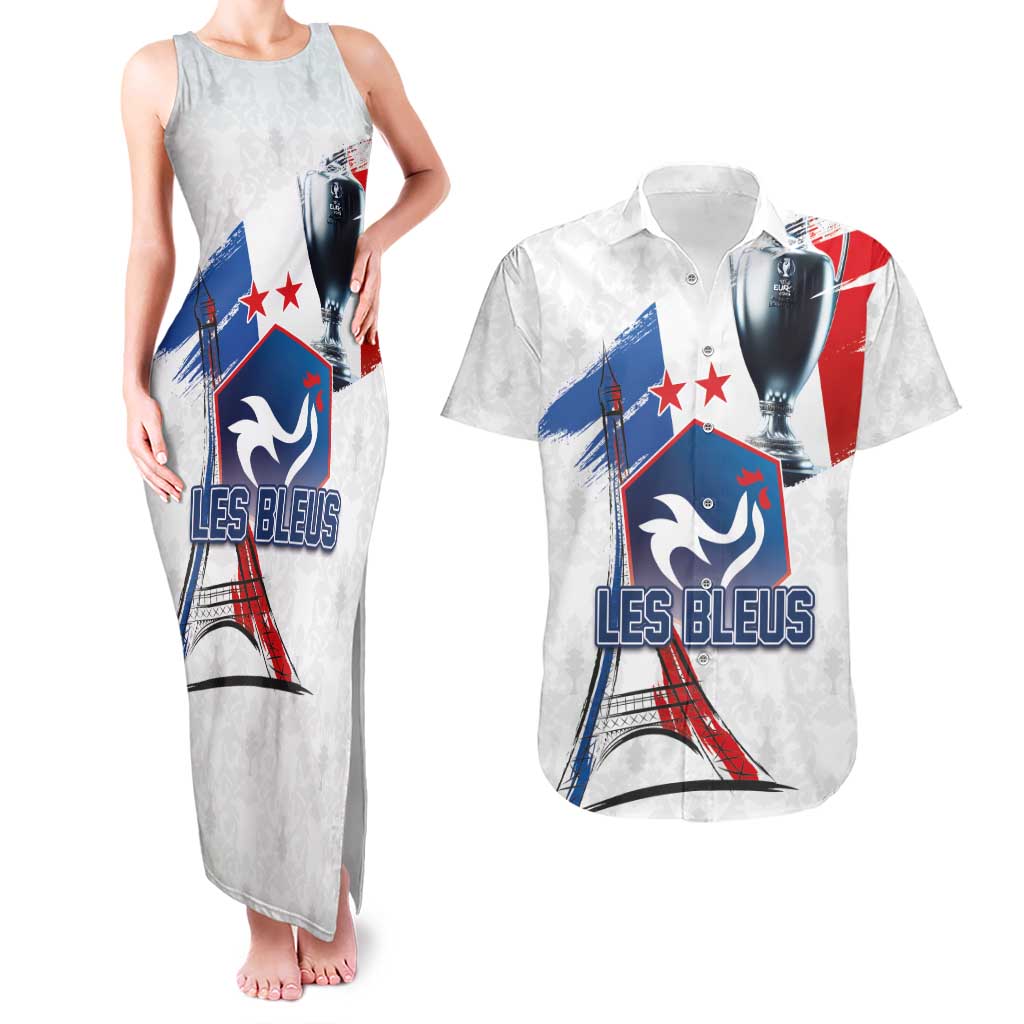 Custom Le Blues Football 2024 Road To The Champion Couples Matching Tank Maxi Dress and Hawaiian Shirt - Wonder Print Shop