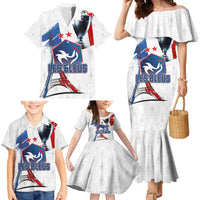 Custom Le Blues Football 2024 Road To The Champion Family Matching Mermaid Dress and Hawaiian Shirt - Wonder Print Shop