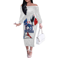 Custom Le Blues Football 2024 Road To The Champion Family Matching Off The Shoulder Long Sleeve Dress and Hawaiian Shirt - Wonder Print Shop