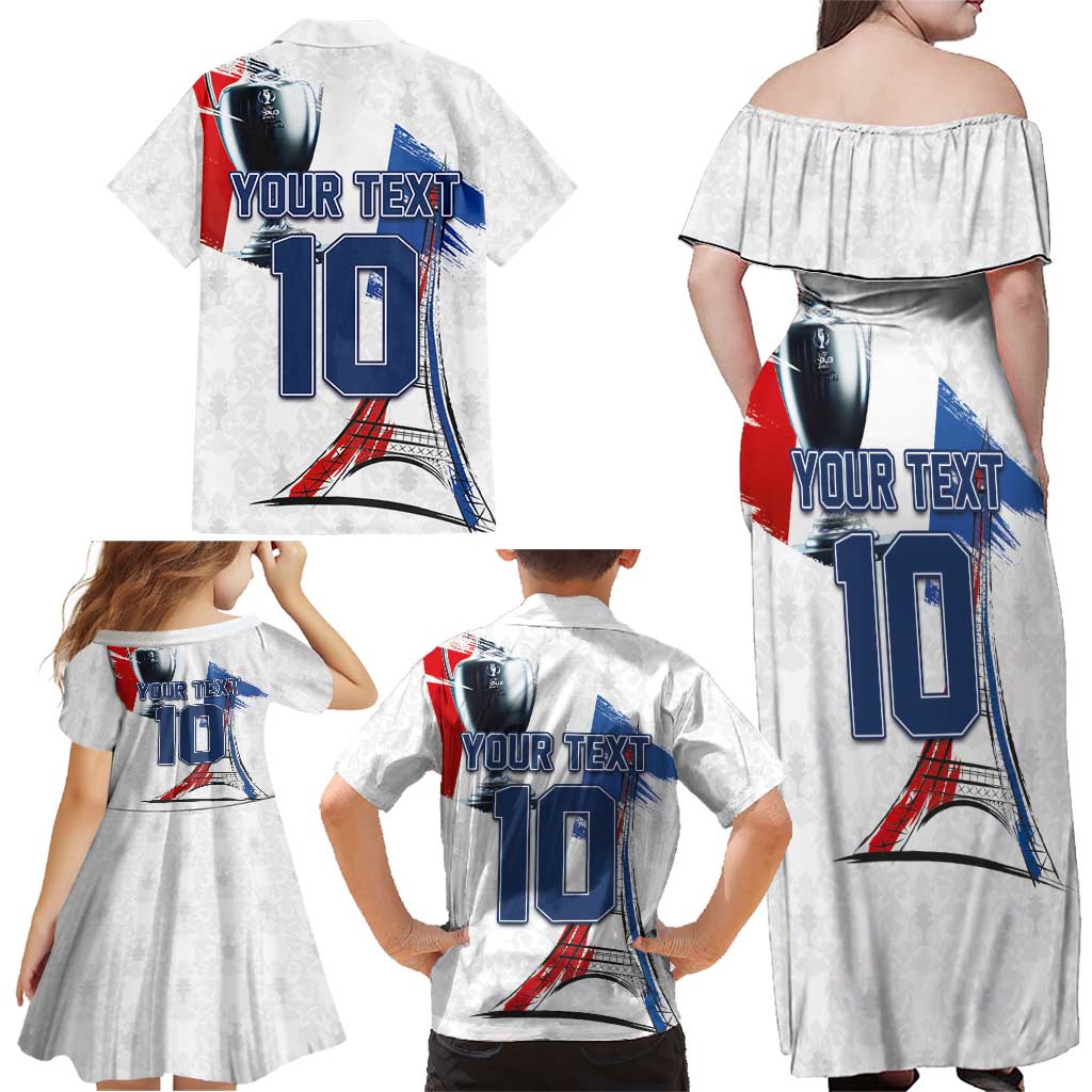 Custom Le Blues Football 2024 Road To The Champion Family Matching Off Shoulder Maxi Dress and Hawaiian Shirt - Wonder Print Shop