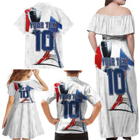 Custom Le Blues Football 2024 Road To The Champion Family Matching Off Shoulder Maxi Dress and Hawaiian Shirt - Wonder Print Shop