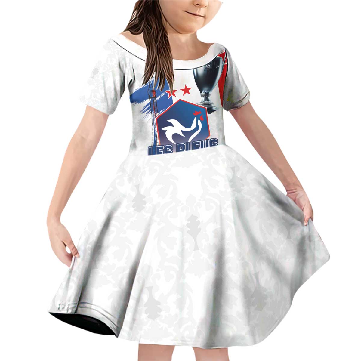 Custom Le Blues Football 2024 Road To The Champion Family Matching Off Shoulder Short Dress and Hawaiian Shirt - Wonder Print Shop
