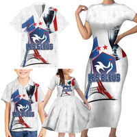 Custom Le Blues Football 2024 Road To The Champion Family Matching Short Sleeve Bodycon Dress and Hawaiian Shirt - Wonder Print Shop