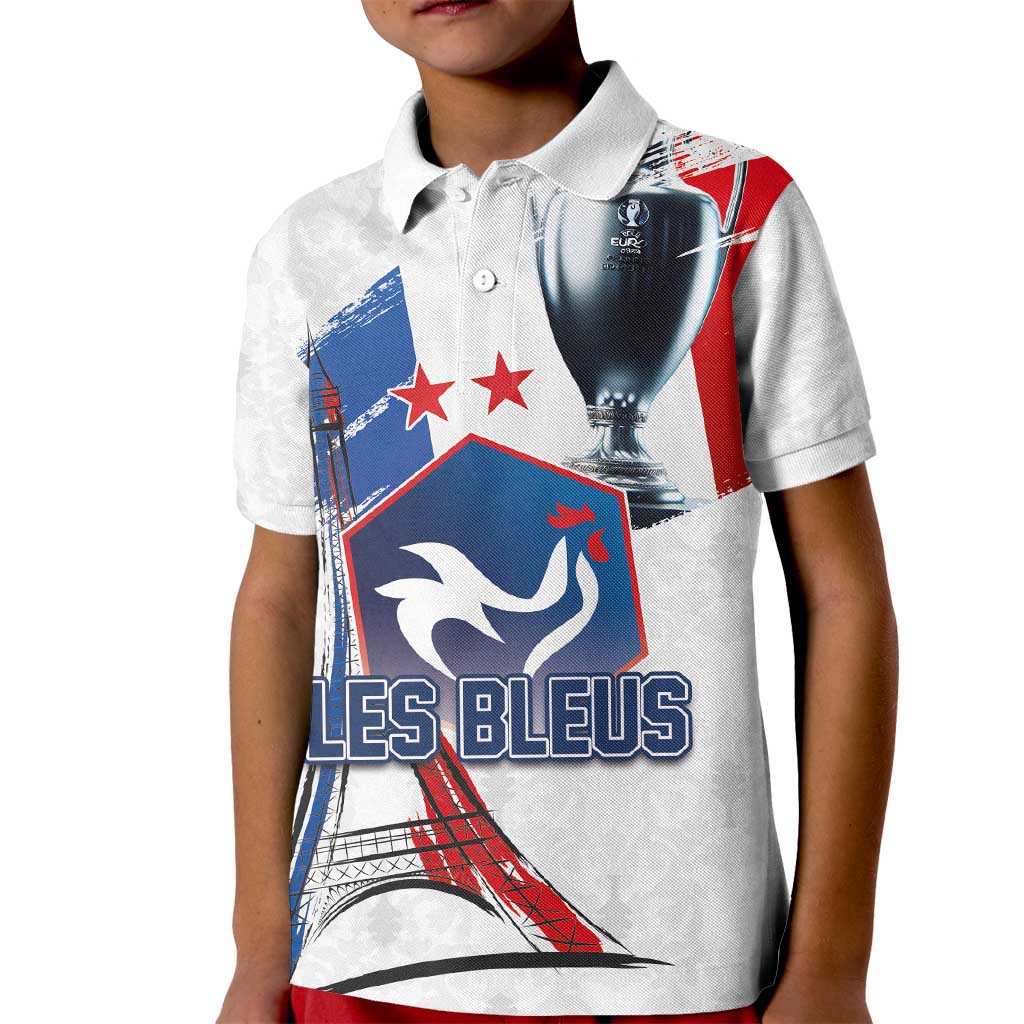 Custom Le Blues Football 2024 Road To The Champion Kid Polo Shirt - Wonder Print Shop